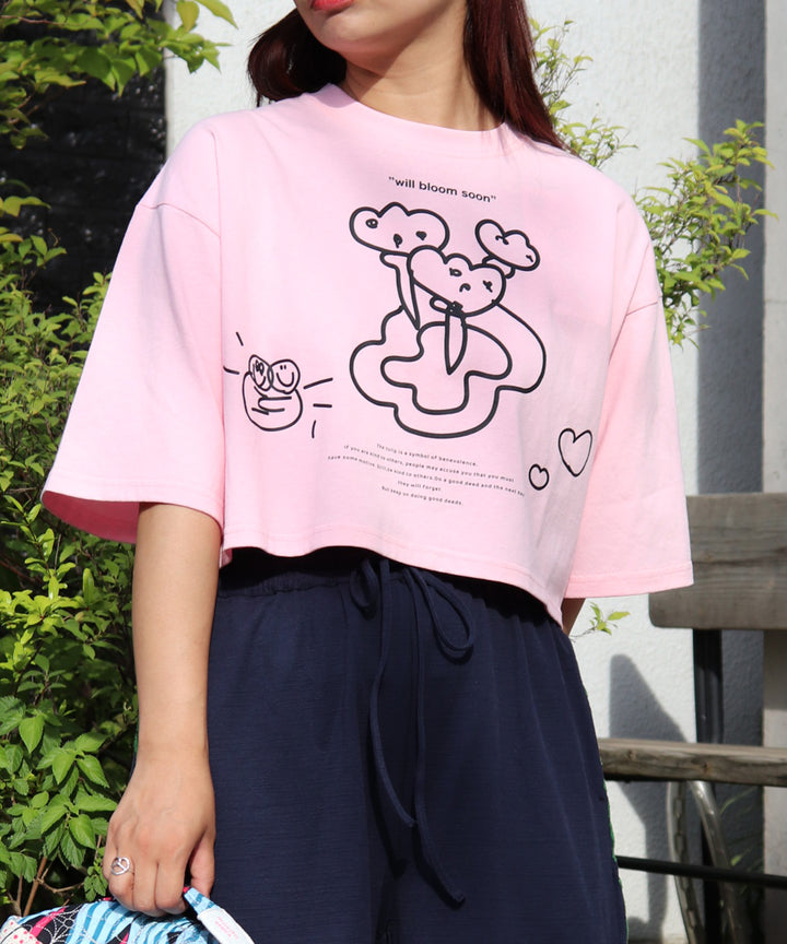 message illustration short T-shirt