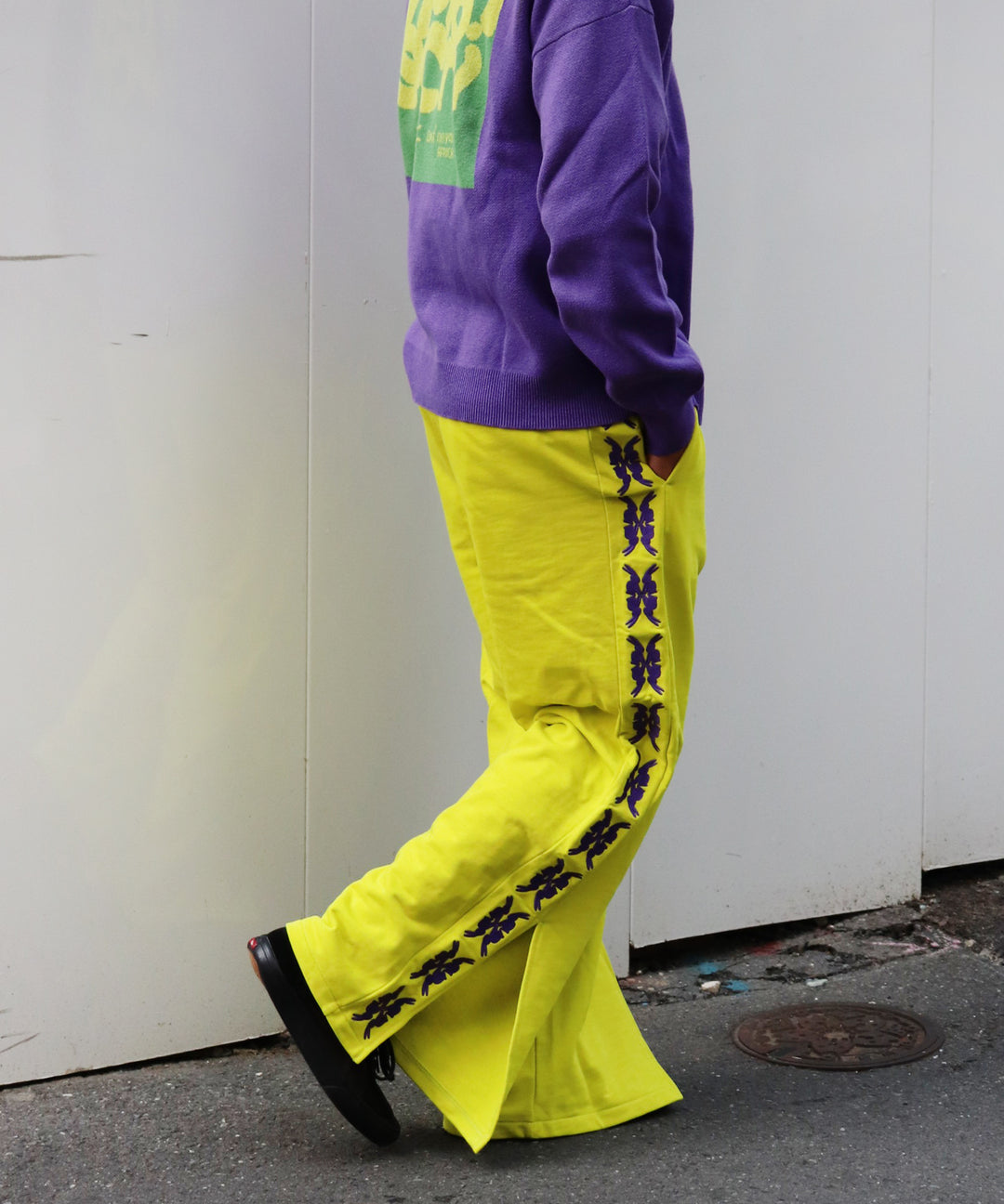 lucky charm motif Jersey line pants -2