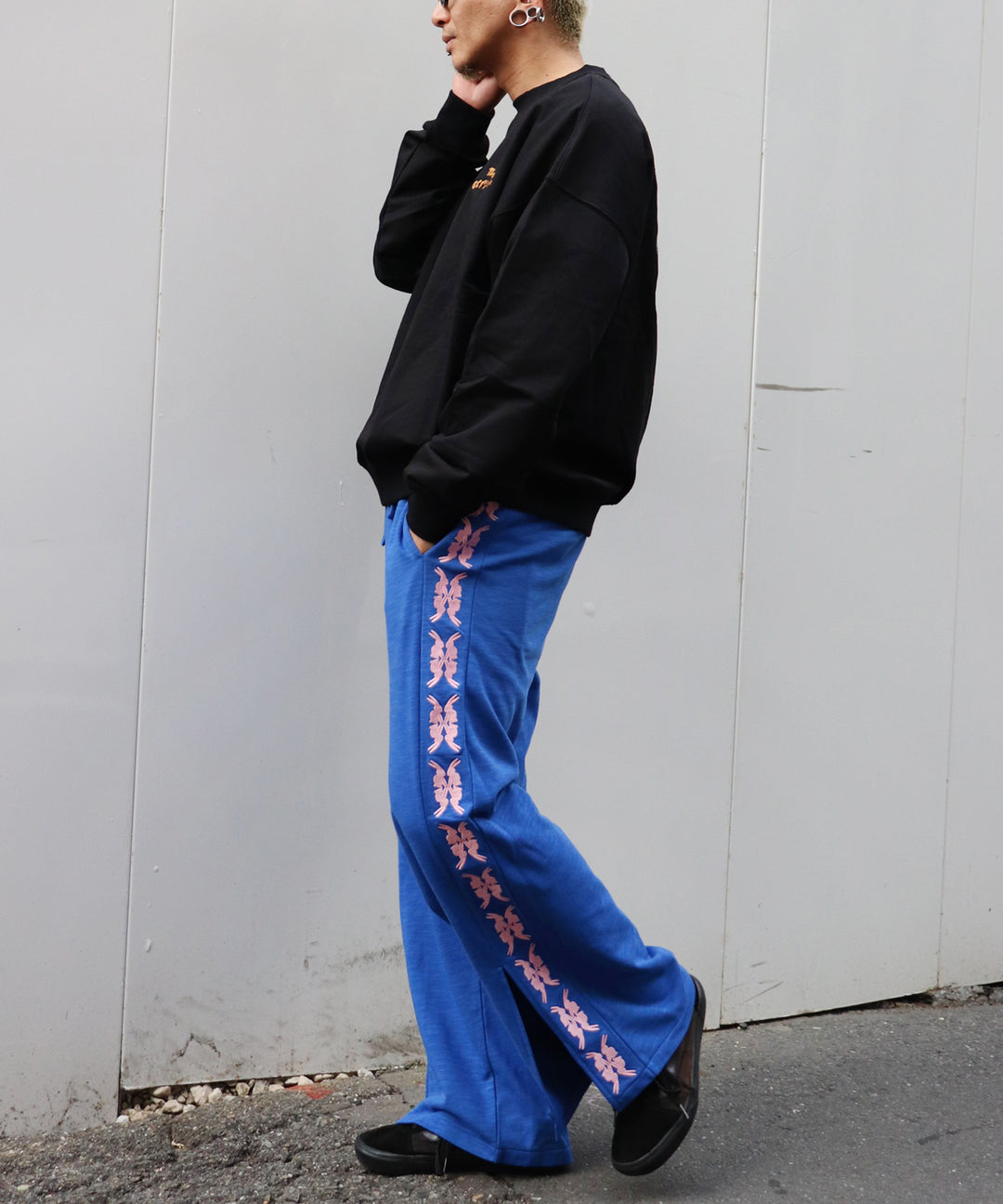 lucky charm motif Jersey line pants -2