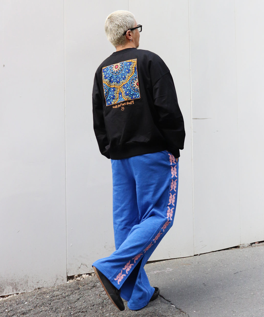 lucky charm motif Jersey line pants -2