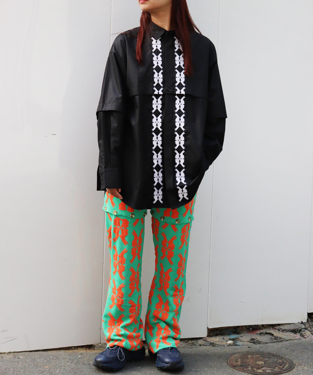 lucky charm motif multi way knit pants