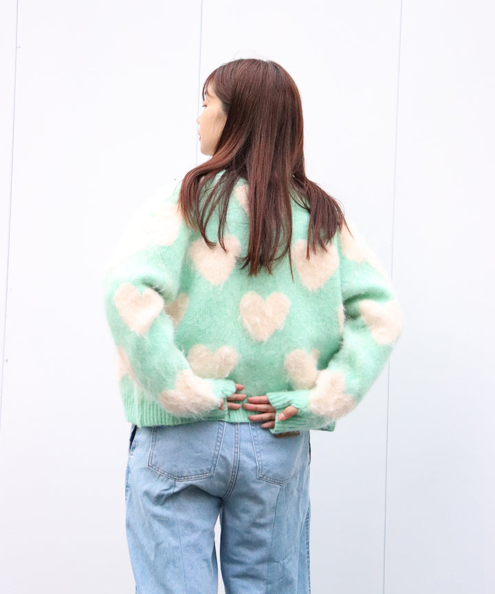 LOVE BOMB BRUSHED KINT CARDIGAN