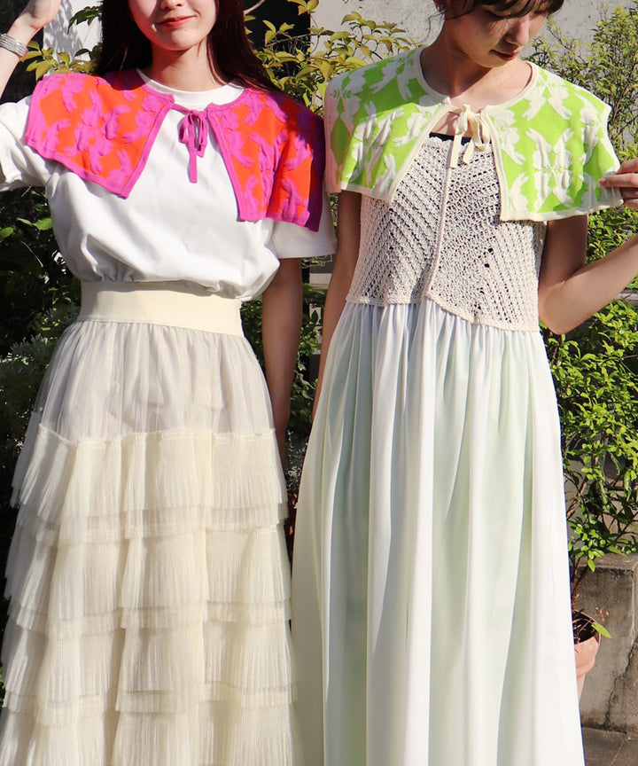 lucky charm motif knit Attache collar