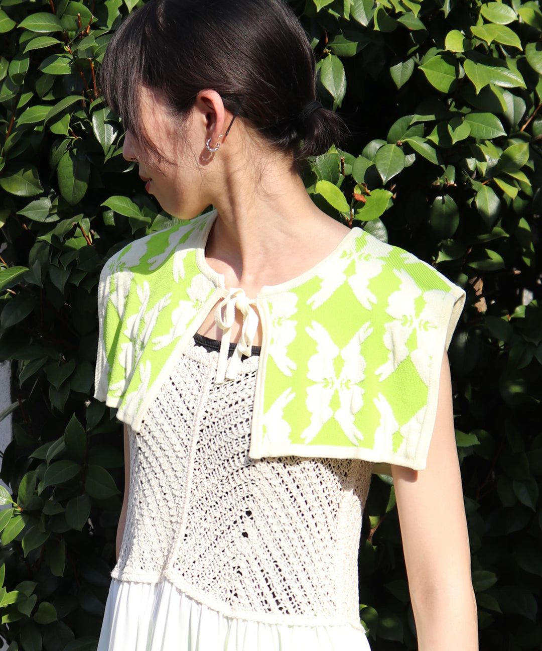 lucky charm motif knit Attache collar