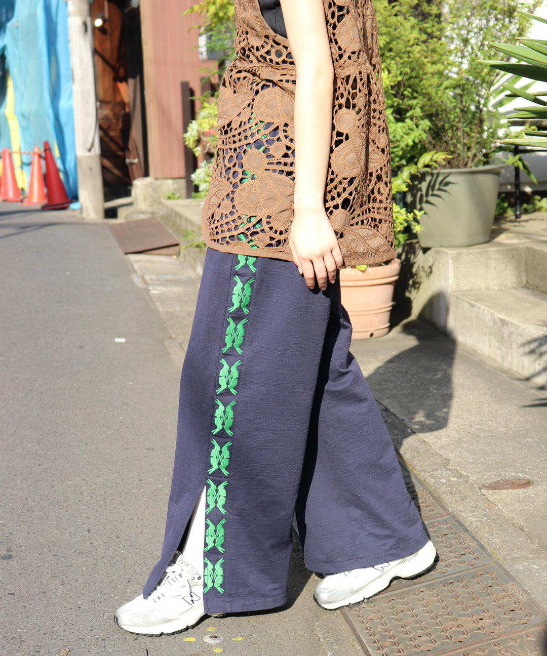 lucky charm motif Jersey line pants