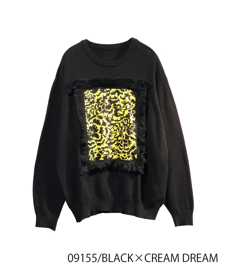 AFRICA FRINGE FRAME KNIT PULLOVER