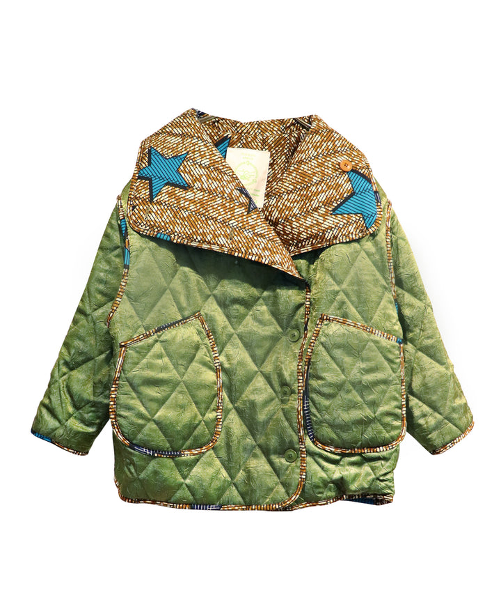 Super high neck reversible blouson