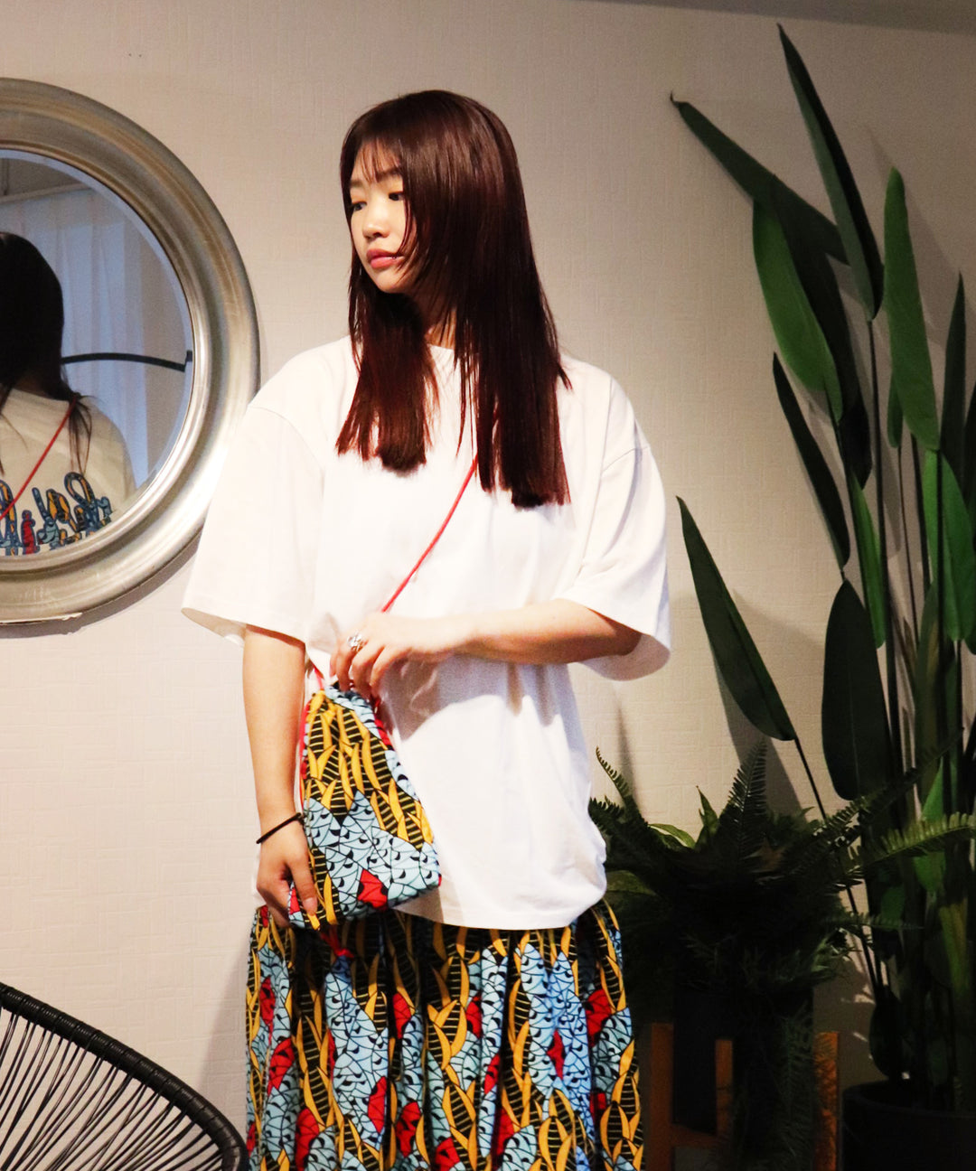 with smileパッチ刺繍Tシャツ