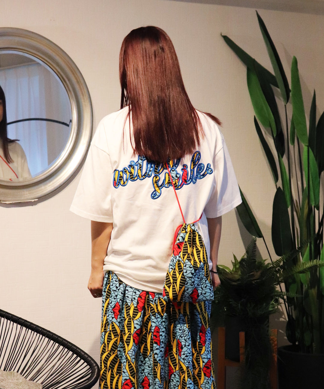 with smileパッチ刺繍Tシャツ