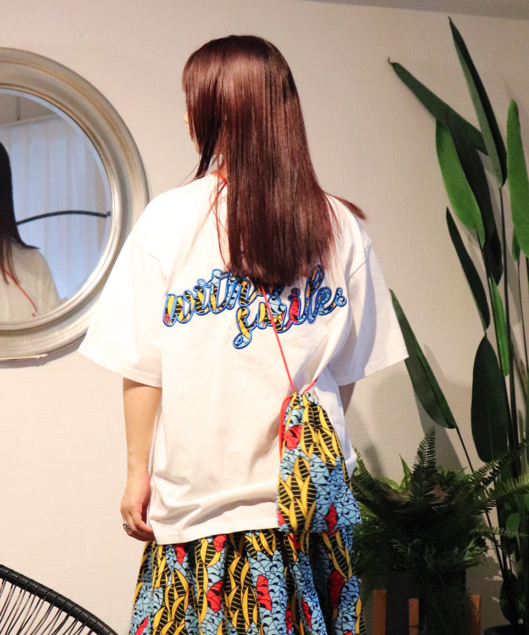 with smileパッチ刺繍Tシャツ