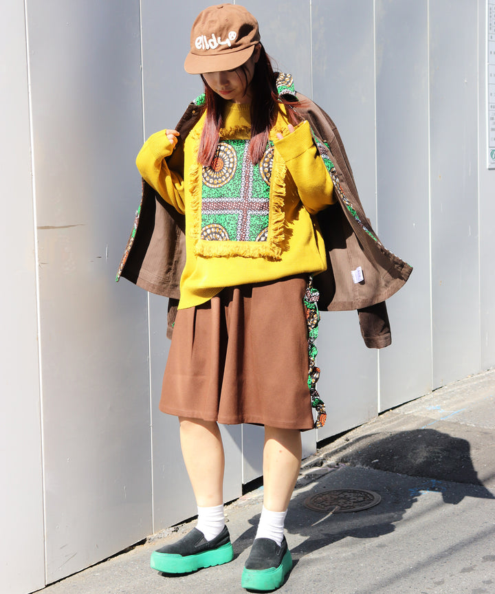 AFRICA FRINGE FRAME KNIT PULLOVER