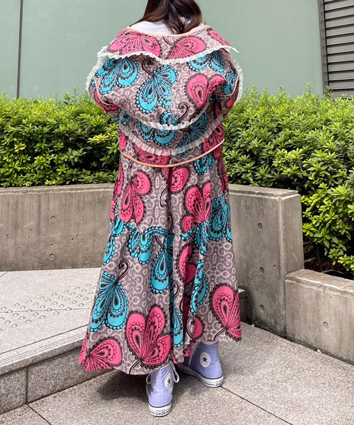 Africa Frill Reversible Quilt Jacket