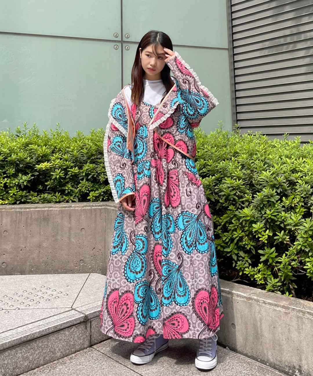 Africa Frill Reversible Quilt Jacket
