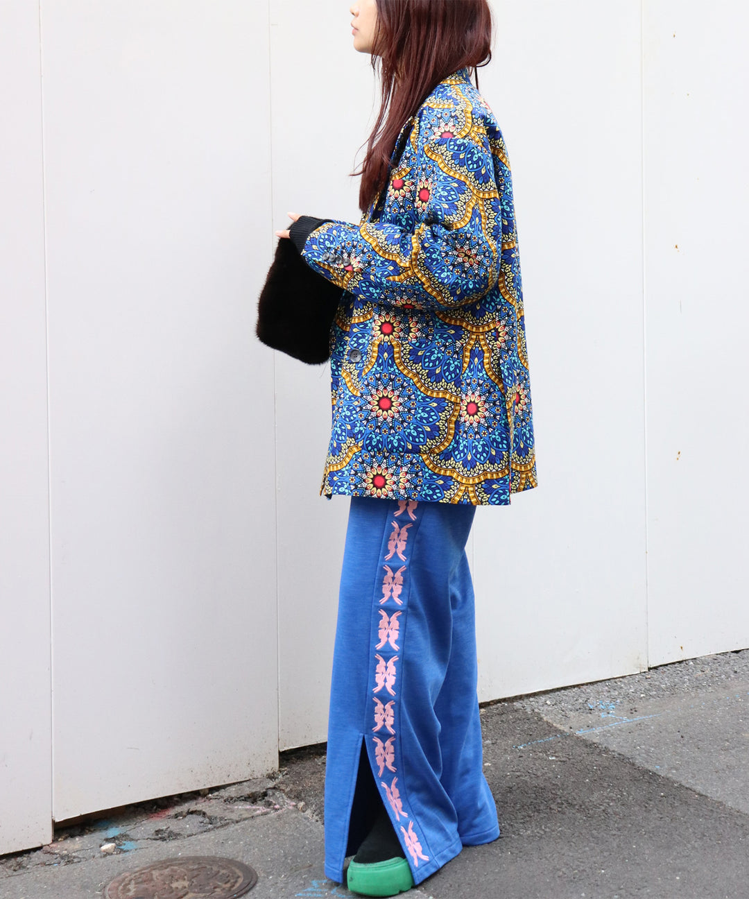 lucky charm motif Jersey line pants -2