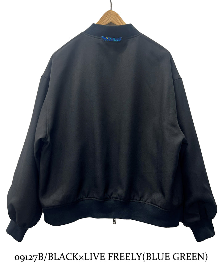 Stripe×African fabric reversible blouson