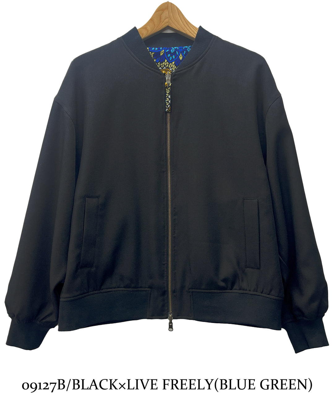 Stripe×African fabric reversible blouson