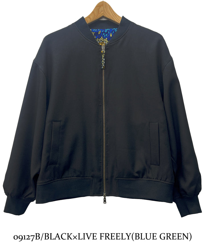 Stripe×African fabric reversible blouson