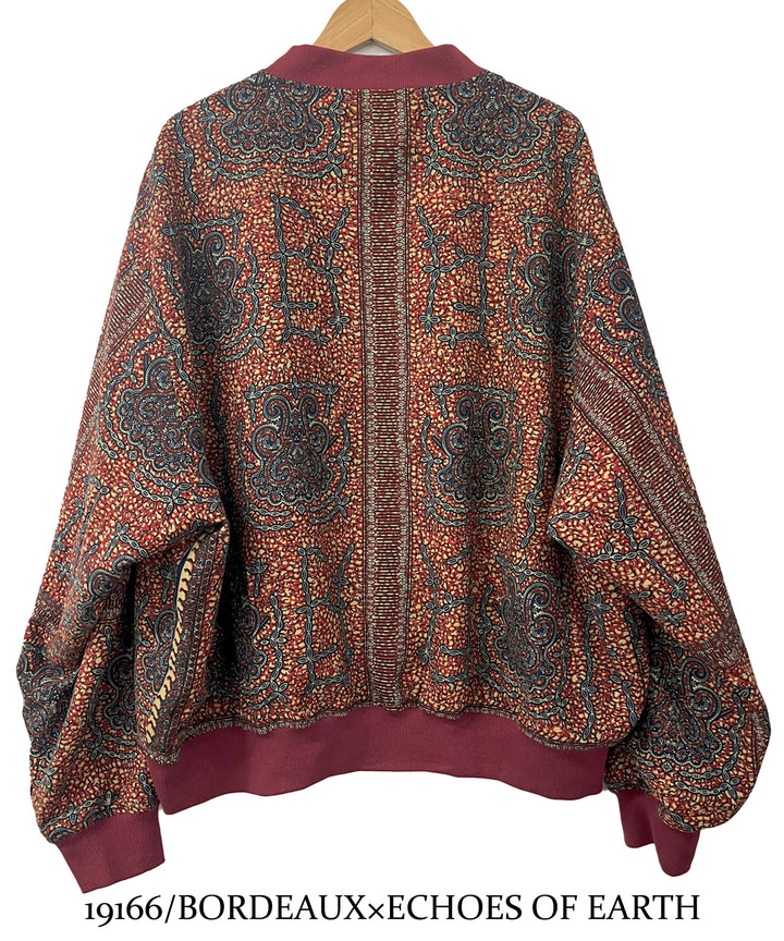 Stripe×African fabric reversible blouson