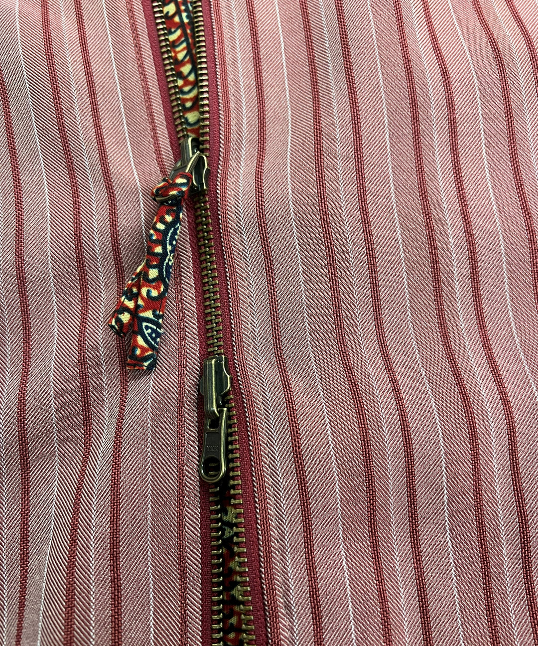 Stripe×African fabric reversible blouson