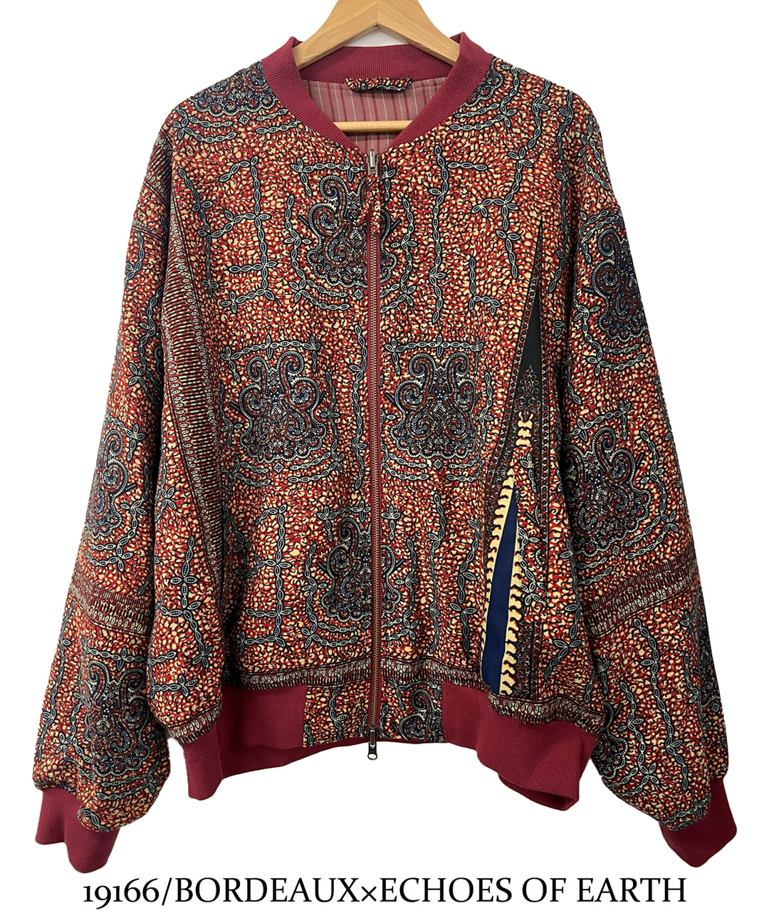 Stripe×African fabric reversible blouson