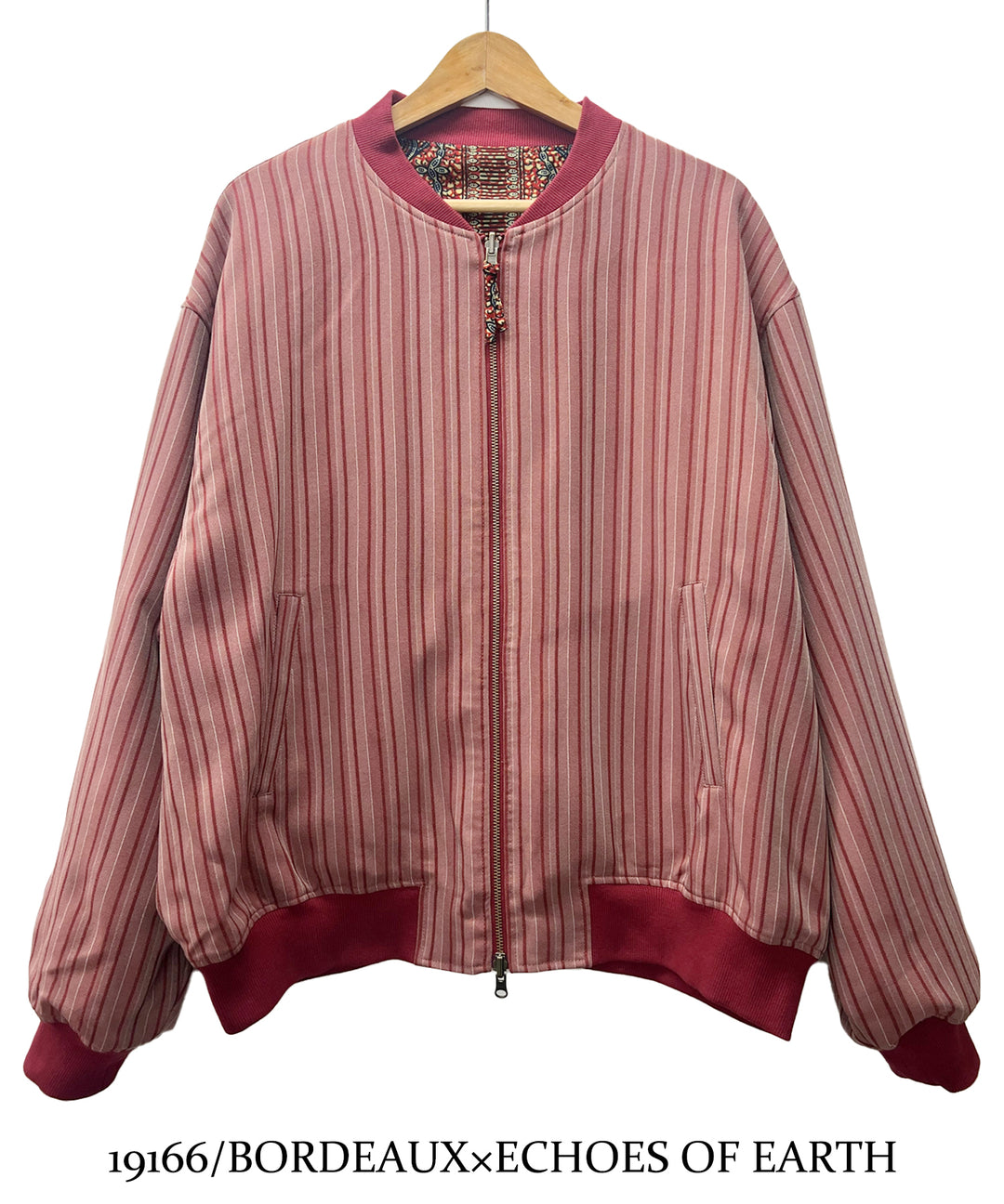 Stripe×African fabric reversible blouson