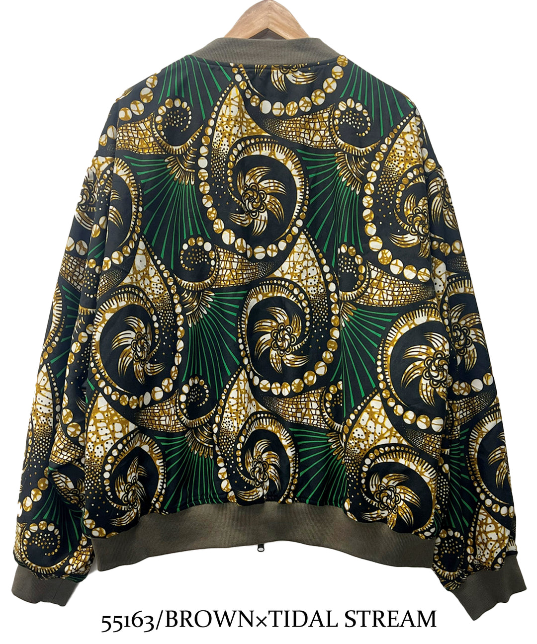 Stripe×African fabric reversible blouson