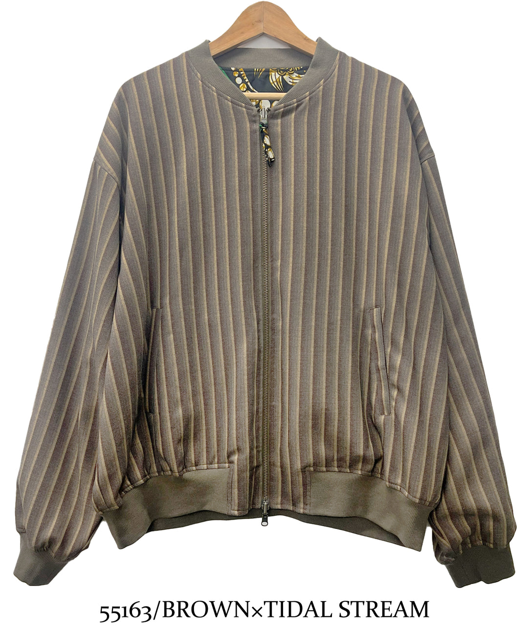 Stripe×African fabric reversible blouson