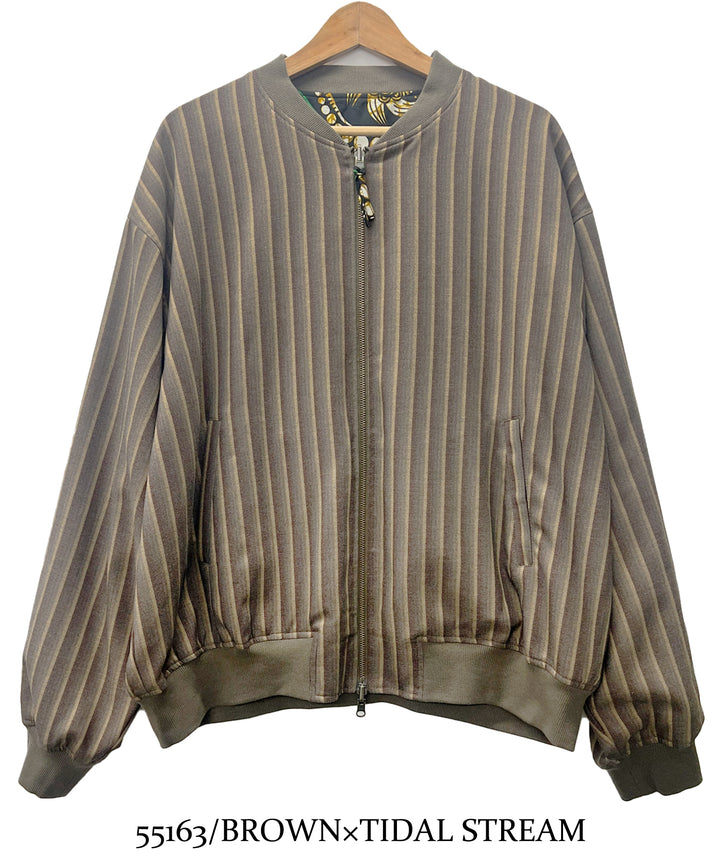 Stripe×African fabric reversible blouson
