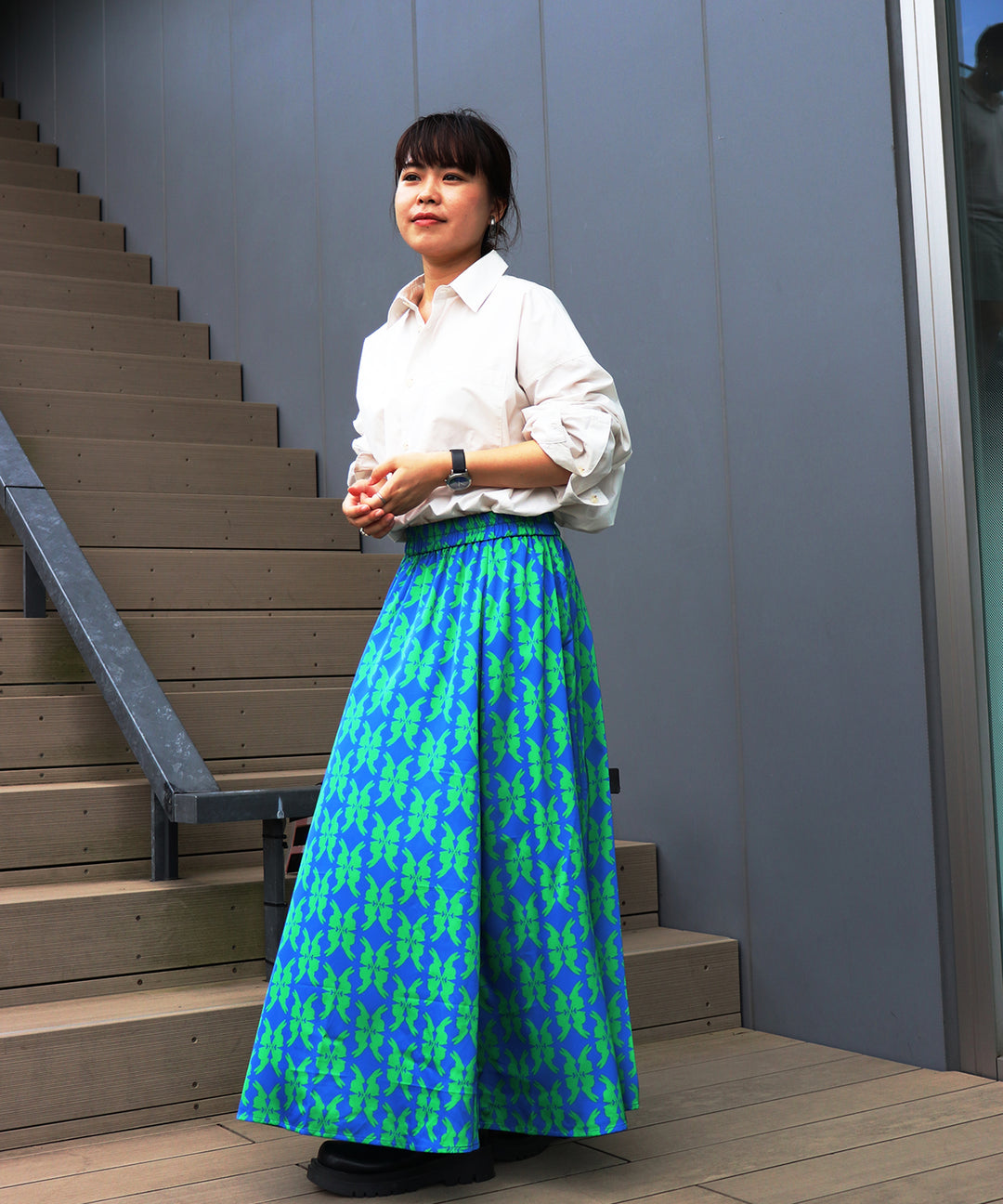 lucky charm print flare skirt(静電気防止機能付き)