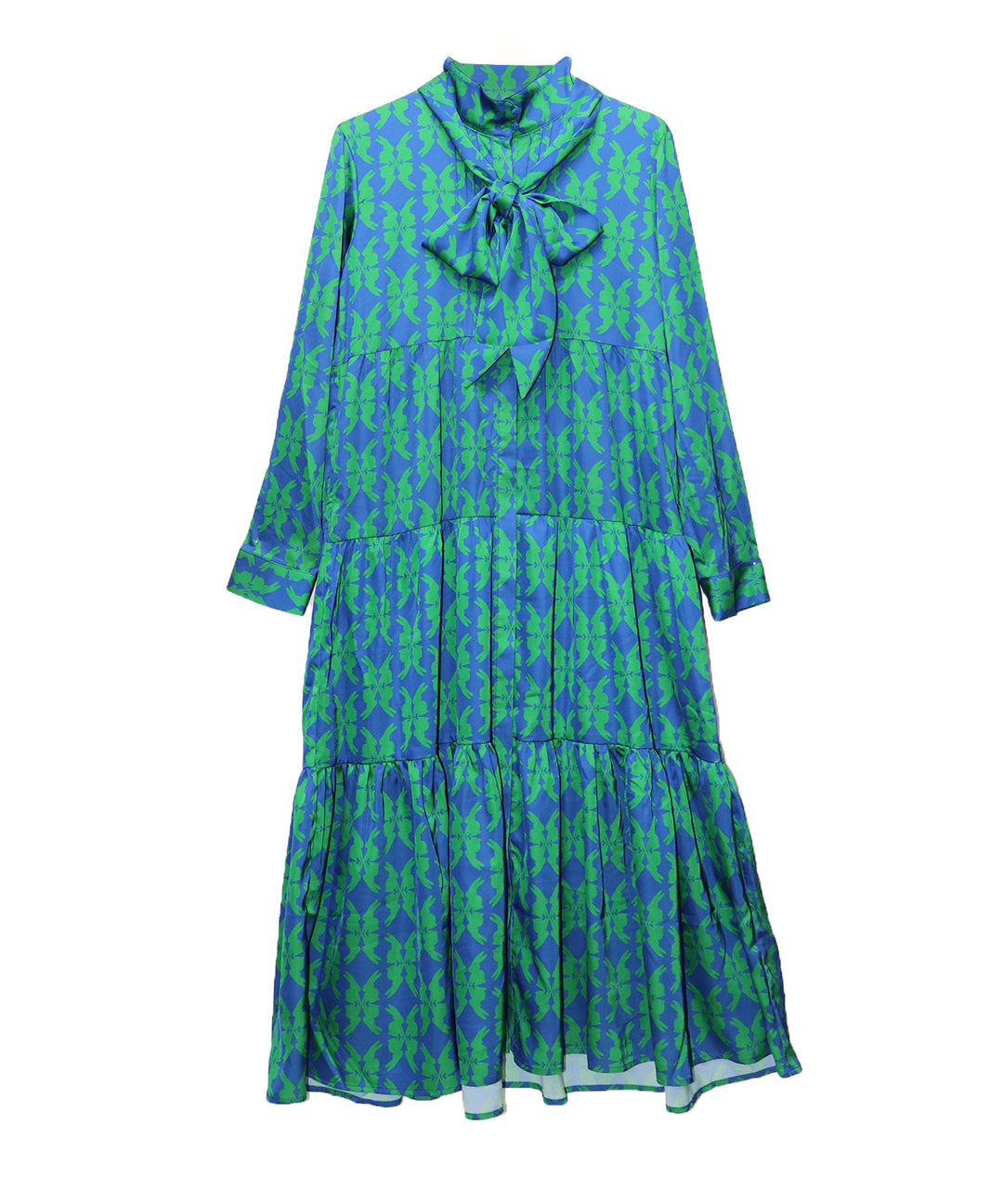 lucky charm ribbon set print dress(静電気防止機能付き)