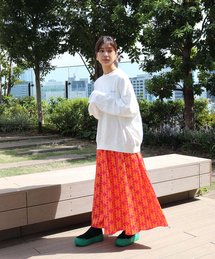 lucky charm print flare skirt(静電気防止機能付き)
