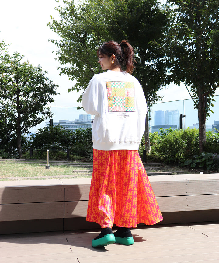 lucky charm print flare skirt(静電気防止機能付き)