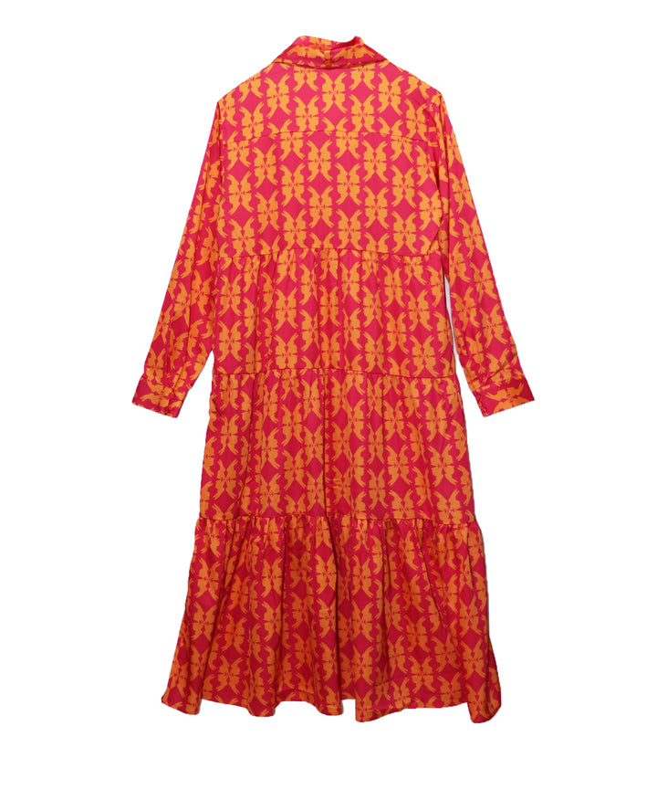 lucky charm ribbon set print dress(静電気防止機能付き)