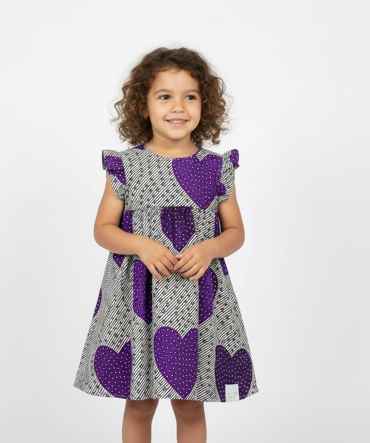 【KIDS】 AFRICA FRILL SLEEVE DRESS