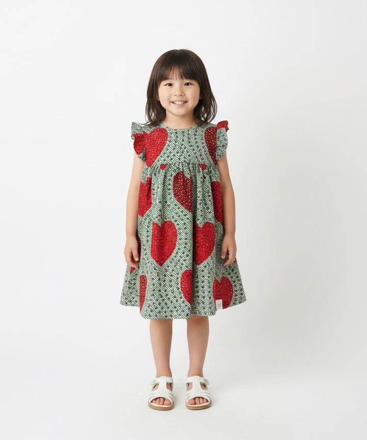 【KIDS】 AFRICA FRILL SLEEVE DRESS