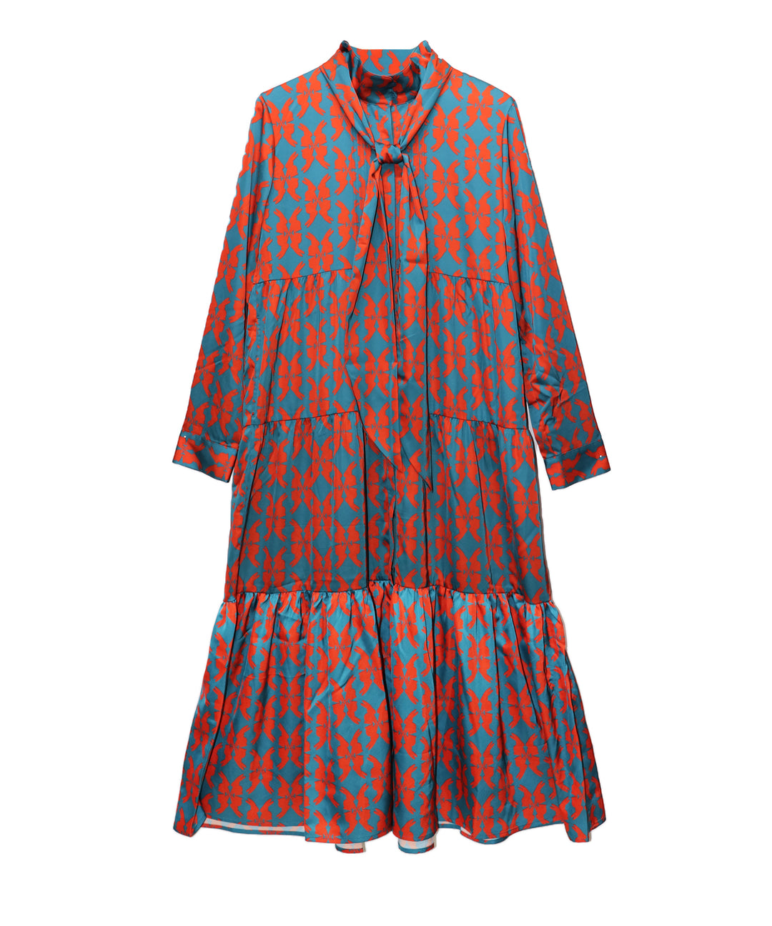 lucky charm ribbon set print dress(静電気防止機能付き)