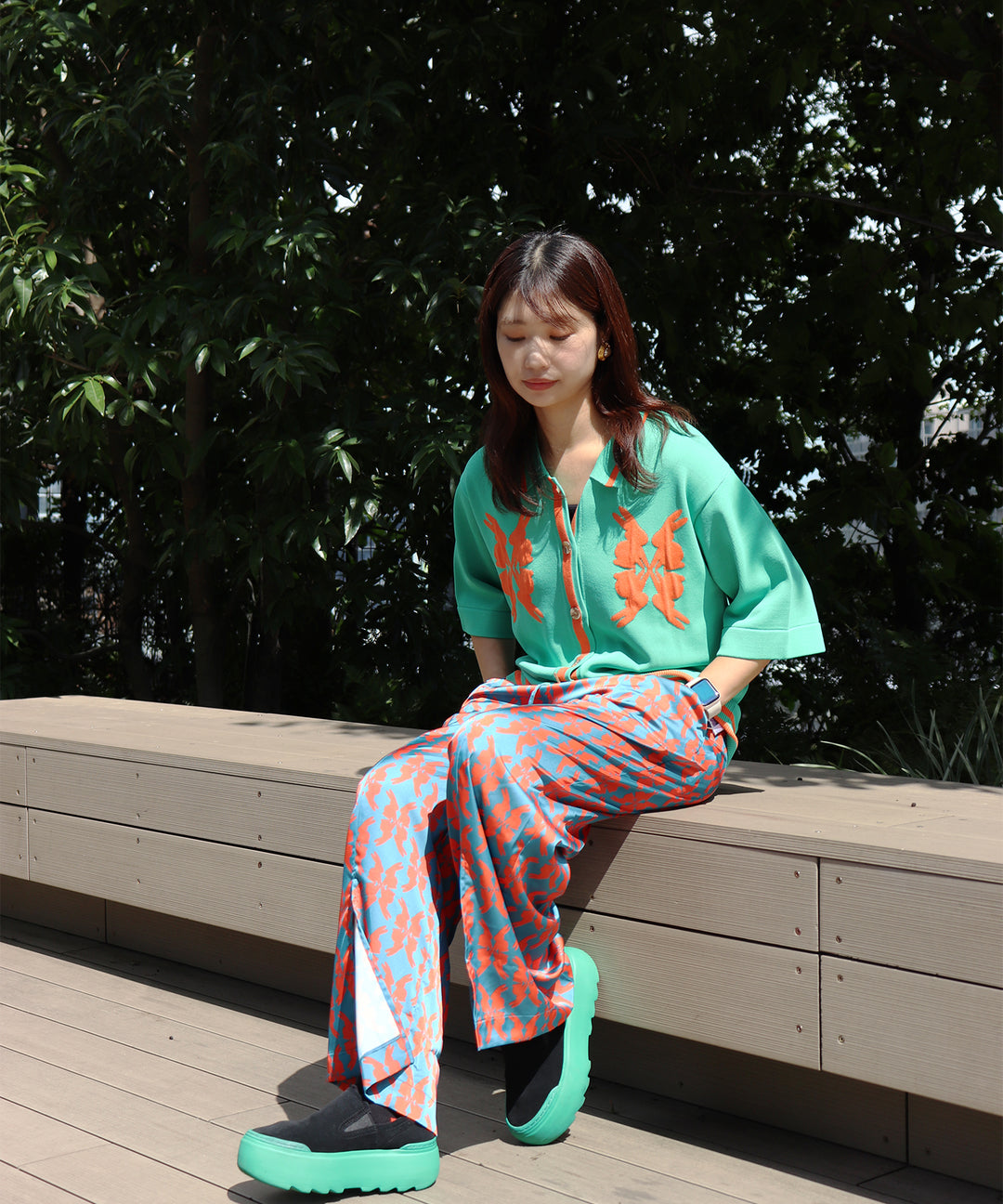 lucky charm print pants(静電気防止機能付き)