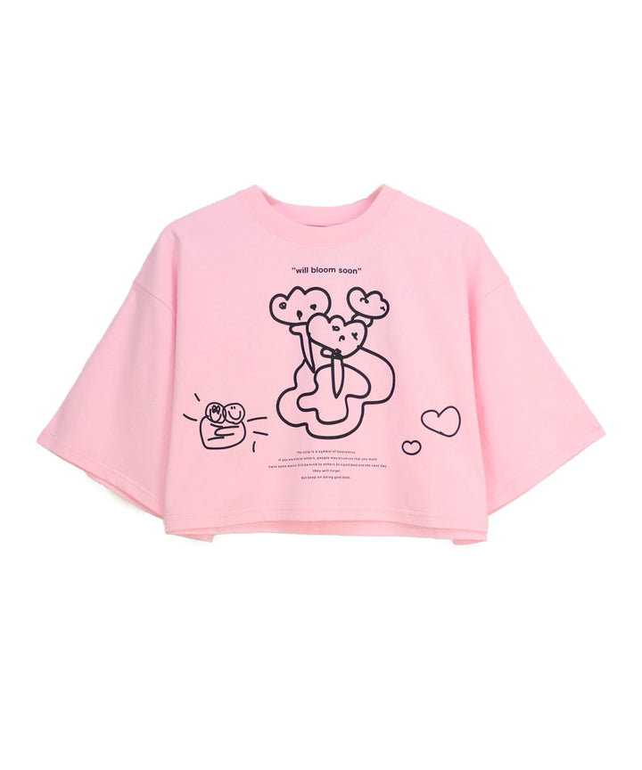 message illustration short T-shirt