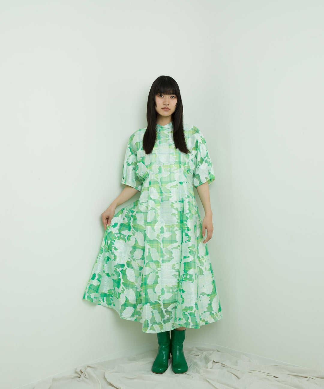 opal sheer check dress