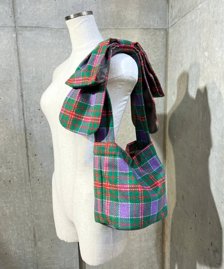 チェックリボンショルダーBAG