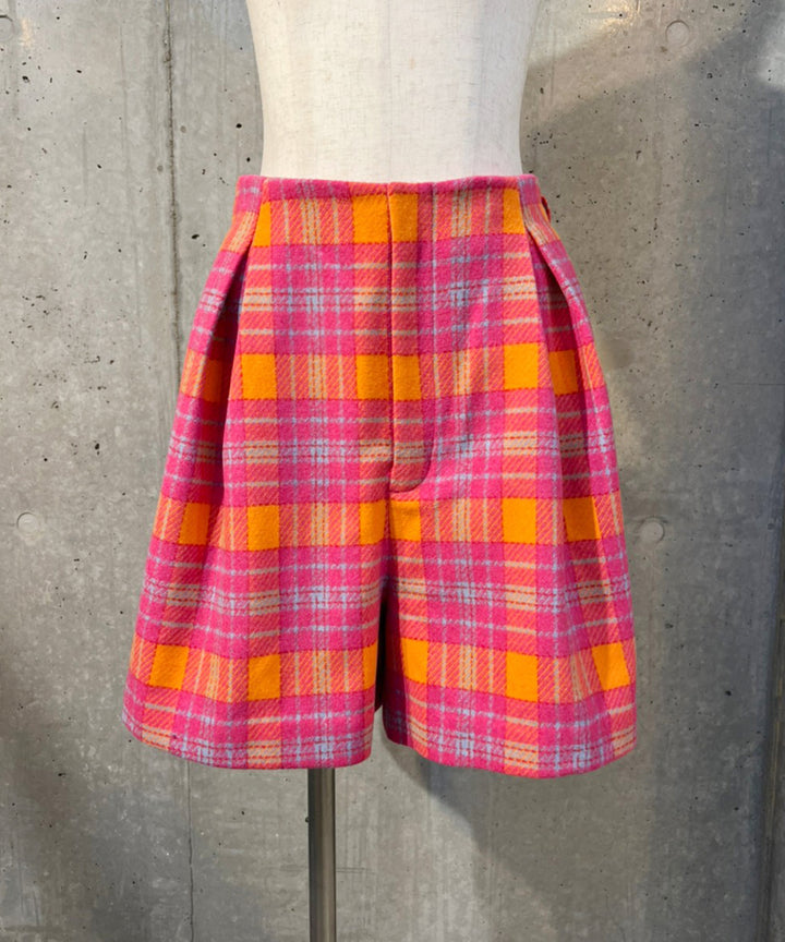 チェックキュロットパンツ